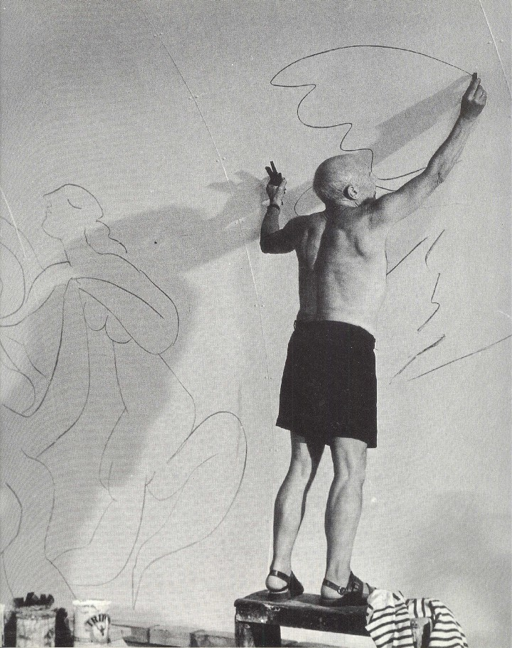 Pablo Picasso at work, 1960, photograph by Brassaï