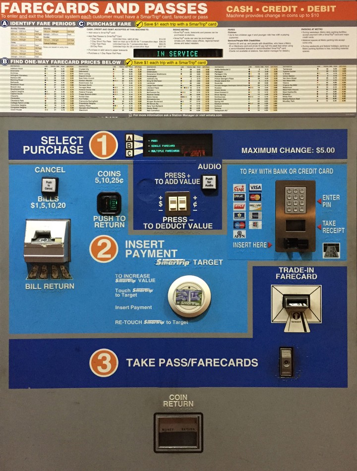Washington DC Metro ticket machine